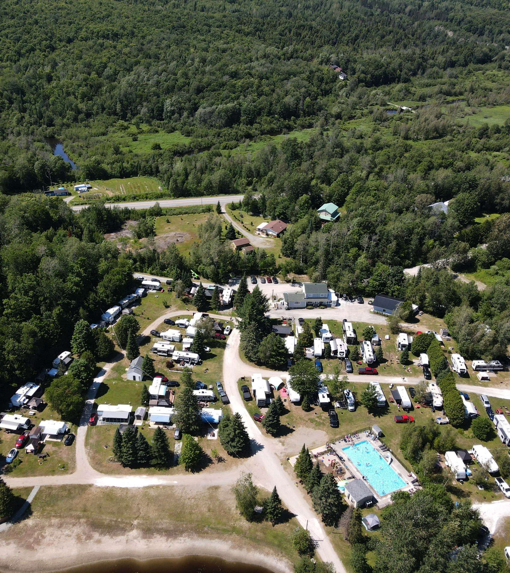 Site du camping la Mine de cuivre à Eastman en Estrie